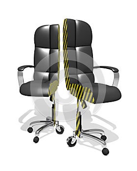 Executive chair splitted, 3D Illustration