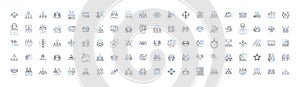 Executive gathering line icons collection. Conclave, Boardroom, Summit, Symposium, Conference, Retreat, Council vector