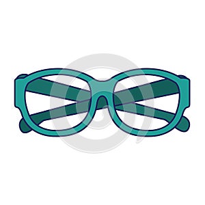 Executive glasses accesorie isolated cartoon blue lines