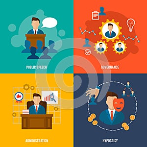 Executive icons flat