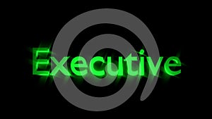 Executive Management animation with streaking text and motion blur