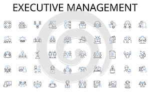 Executive management line icons collection. Analytics, Metrics, Evaluation, Insights, Performance, Optimization