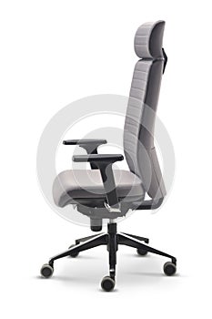 Executive Office Chair gray fabric Side view