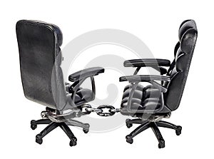 Executive Office Chairs Shackled Together