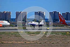 Private Jet Landing At Alicante Airport