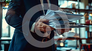 The executive holding documents.AI generated image