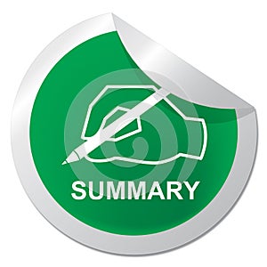 Executive Summary Badge Icon Showing Short Condensed Report Roundup 3d Illustration photo