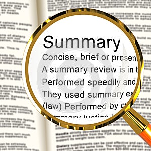 Executive Summary Definition Icon Showing Short Condensed Report Roundup 3d Illustration