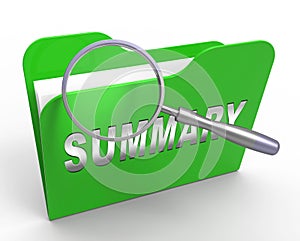 Executive Summary Folder Icon Showing Short Condensed Report Roundup 3d Illustration