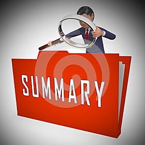 Executive Summary Folder Icon Showing Short Condensed Report Roundup 3d Illustration