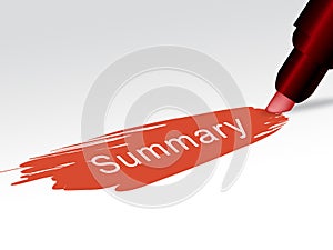 Executive Summary Text Icon Showing Short Condensed Report Roundup 3d Illustration photo