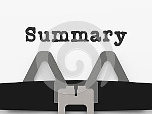 Executive Summary Type Icon Showing Short Condensed Report Roundup 3d Illustration photo
