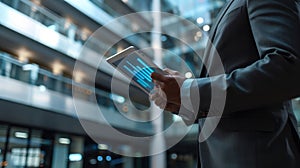 The executive with tablet. AI generated