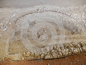 Exedra in the House of Hippolytus, Complutum, a Roman City located in Alcala de Henares, Madrid, Spain