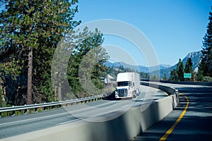 Exelent modern contemporary white semi truck trailers on curvy m