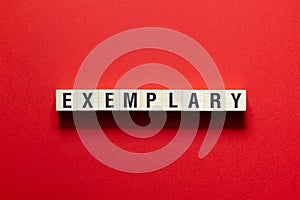 Exemplary word concept on cubes