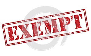 Exempt stamp on white background photo