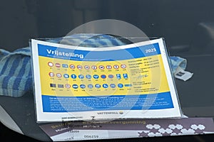 Exemption Paper For Free Parking At Amsterdam The Netherlands 9-10-2025
