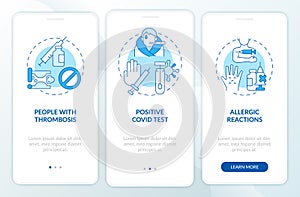 Exemptions from covid vaccine onboarding mobile app page screen photo