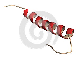 Exenatide diabetes drug molecule. 3D rendering. Cartoon representation.