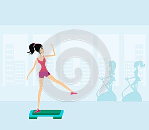 Exercise on aerobic step