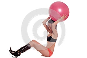 Exercise ball rollout