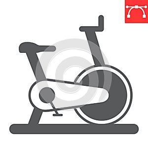 Exercise bike glyph icon
