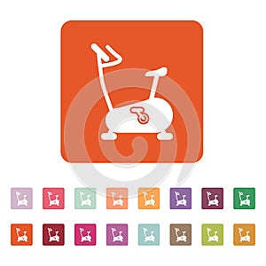 The exercise bike icon. Exercycle symbol. Flat