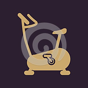 The exercise bike icon. Exercycle symbol. Flat