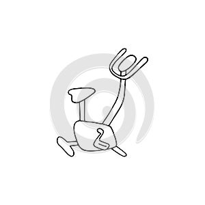 Exercise bike icon. Hand drawn doodle vector illustration