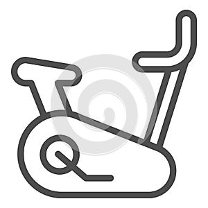 Exercise bike line and solid icon. Stationary fitness cycle symbol, outline style pictogram on white background. Healthy