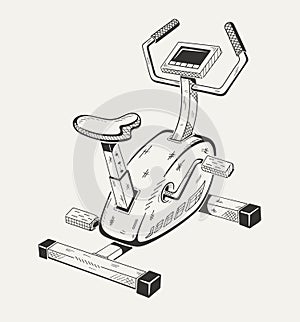 Exercise bike. Sport equipment