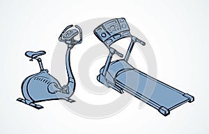 Exercise bike. Vector drawing