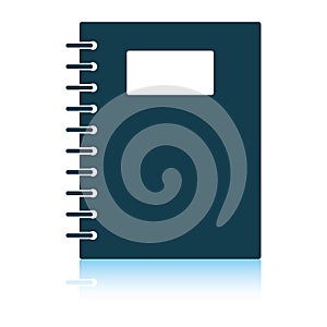 Exercise book with pen icon