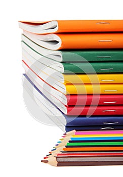 Exercise books and pencils