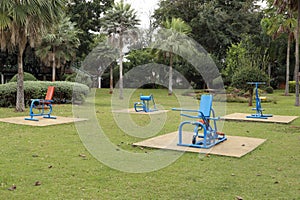 Exercise equipment in public park