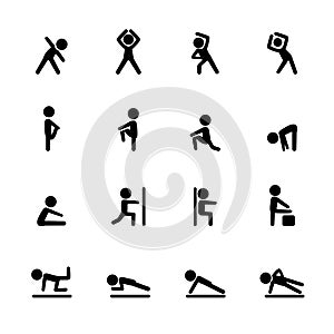 Exercise fitness icon set, vector eps10