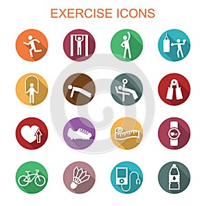 Exercise long shadow icons