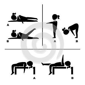 Exercise poses for healthy pictograms illustration photo