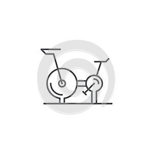 Exercise, Stationary Bike vector icon symbol tools isolated on white background
