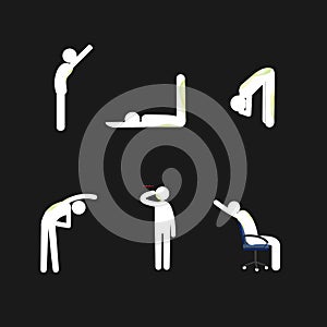 Exercise stick man set