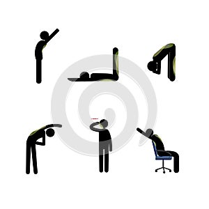 Exercise stick man set