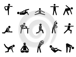 Exercise stretching icons