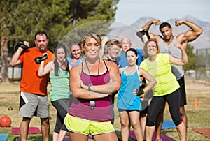 Exercise Trainer with Folded Arms