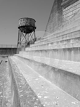 Exercise yard at Alcatraz prison