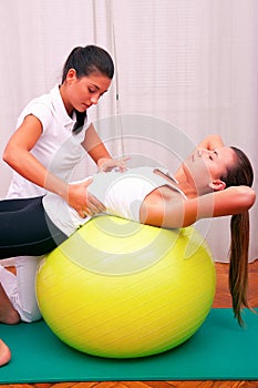 exercises control basin trunk with bobath ball fitball stabilization exercises photo