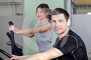 Exercises in fitness center