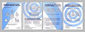 Exercises improve student mental health blue gradient brochure template