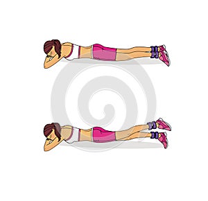 Exercises to strengthen the legs and muscles of the buttocks using with weighting agent. Isolated on white background