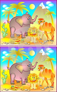 Exercises for young children - need to find 6 differences. Developing skills for counting.